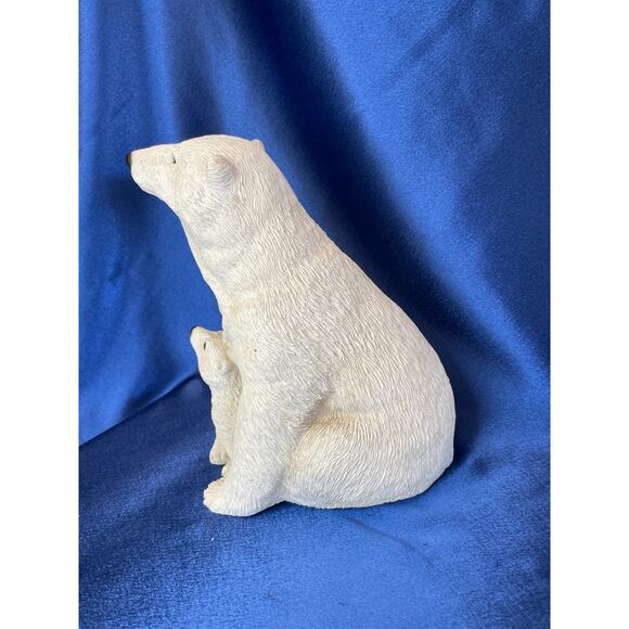 Vintage Sandicast Polar Bear with Cub Signed by Sandra Blue Sculpture - Picture 3 of 8